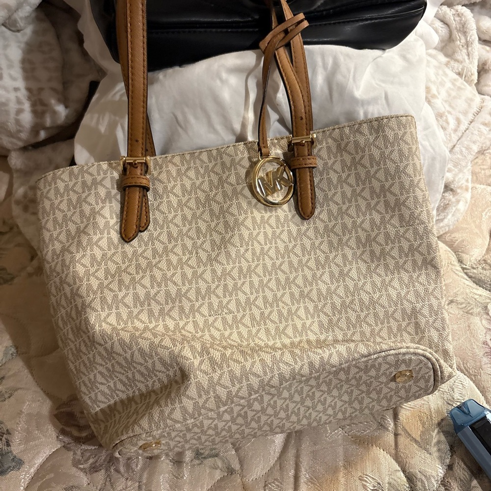 Michael Kors Tan Monogram Tote